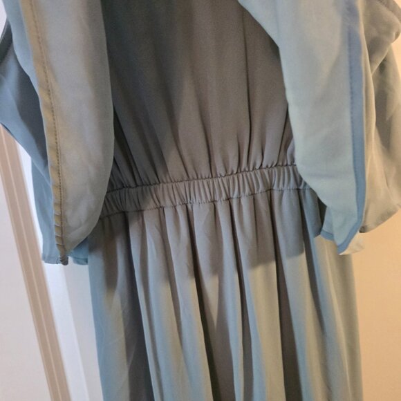 Show Me Your MuMu Small Gray Blue Caitlin Chiffon Party Bridal Ruffle Dress Smal - Picture 8 of 16